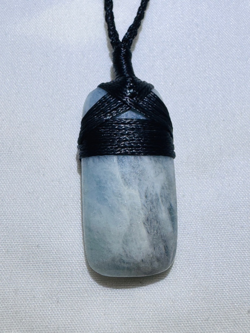 Unisex Aquamarine Macrame Necklace